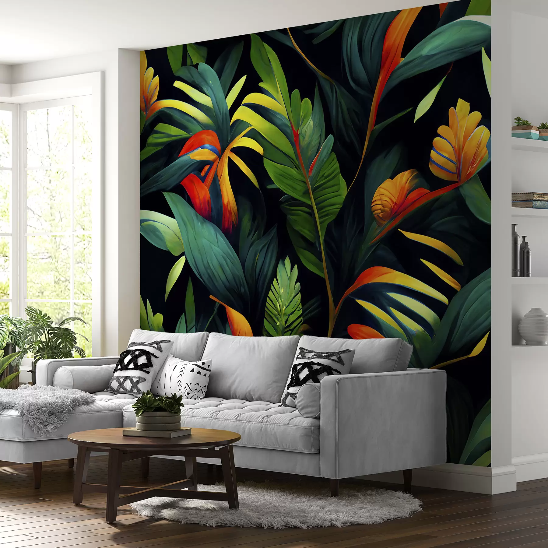 wall murals Bright tropical jungle u72390