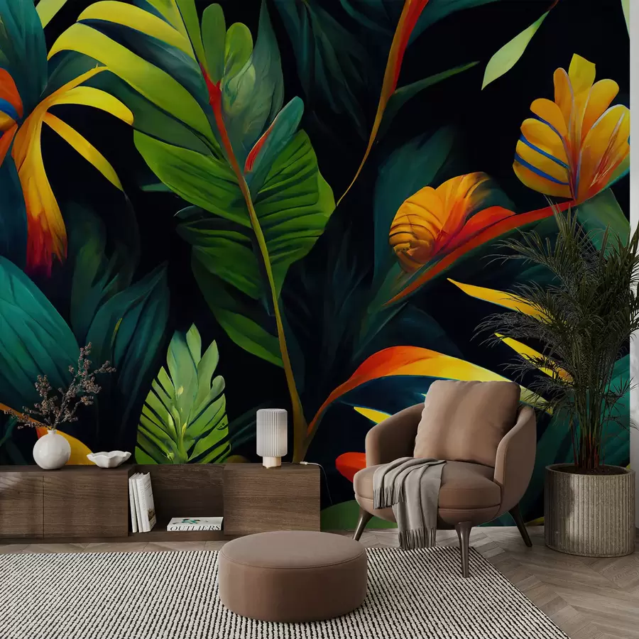wall murals Bright tropical jungle u72390