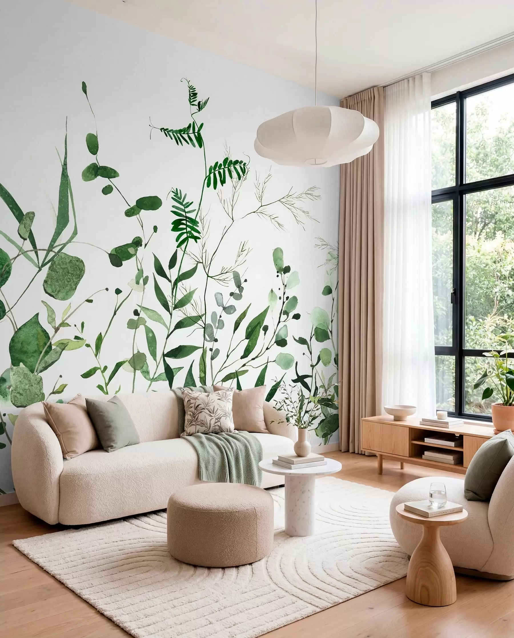 wall murals Green wild branches u72395