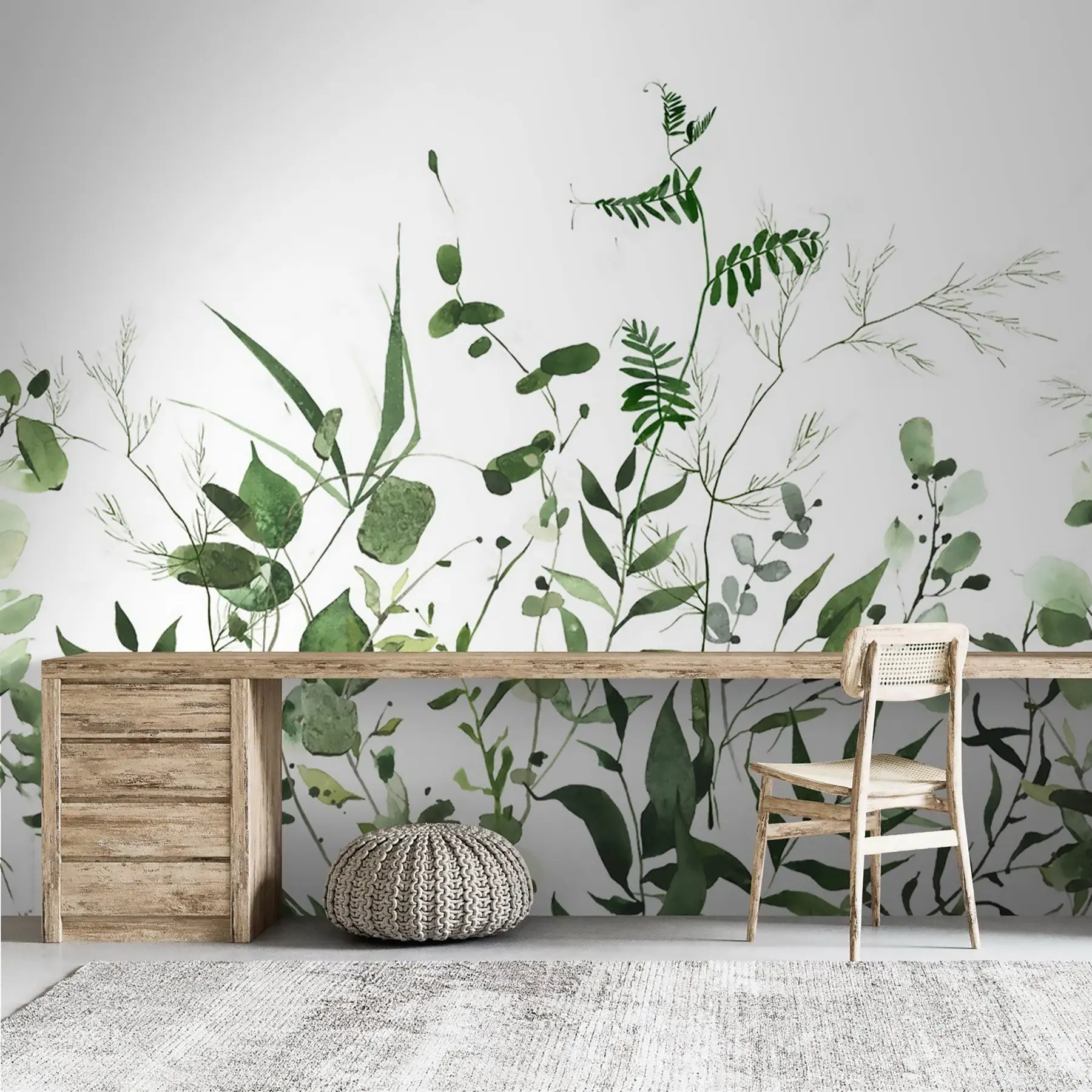 wall murals Green wild branches u72395