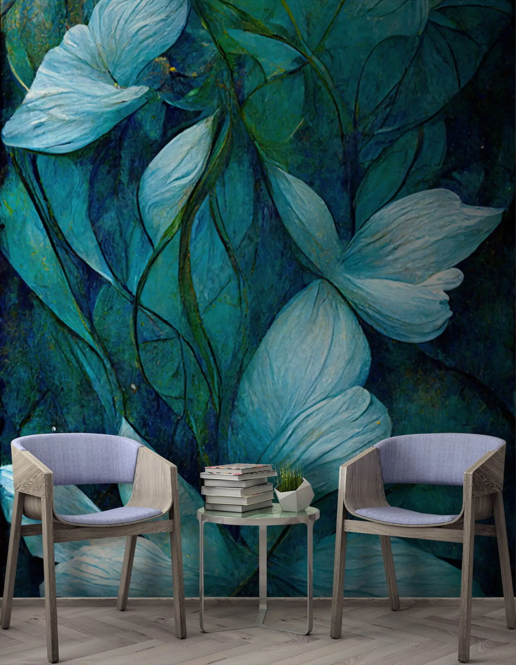 wall murals Wild blue flower u72400