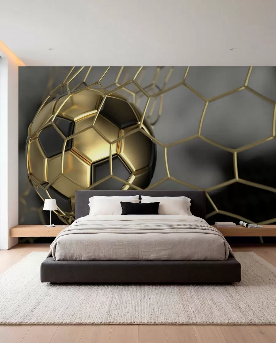 wall murals A soccer ball in the goal u73010