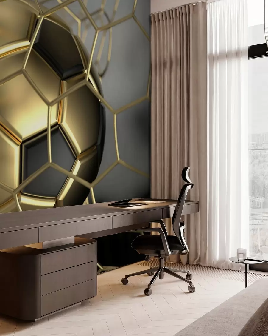 wall murals A soccer ball in the goal u73010