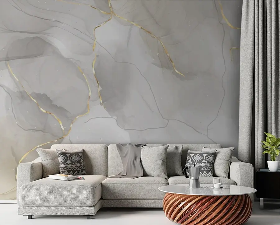 wall murals Marble watercolor background with lines u80088