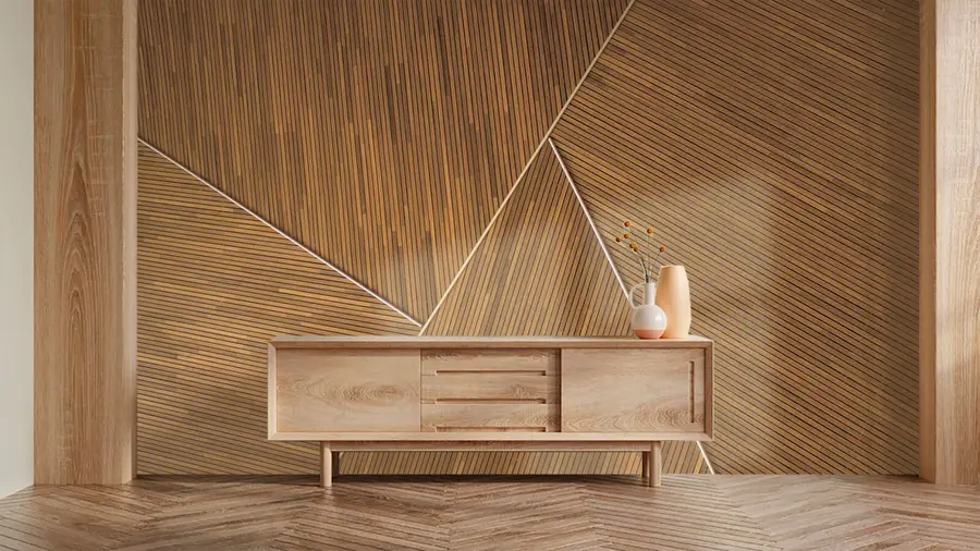 wall murals Imitation of a wooden wall u73431