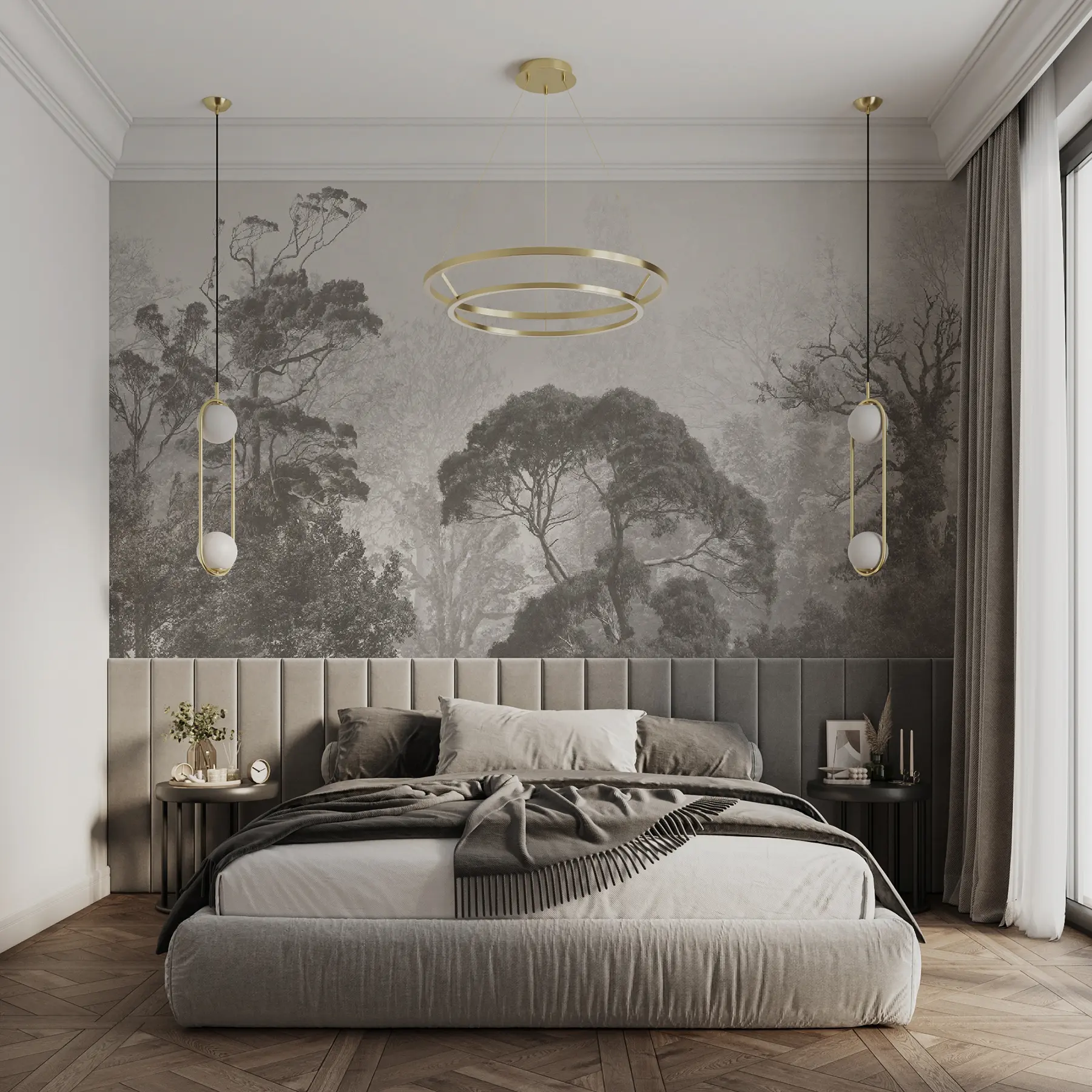 wall murals Trees on the background of grunge u79824