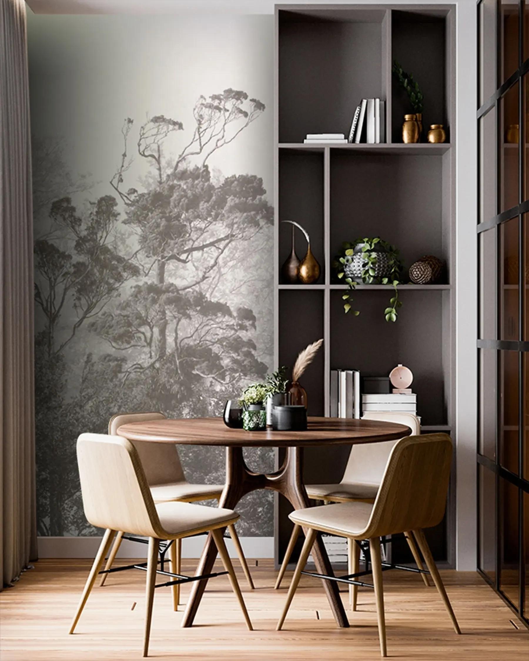 wall murals Trees on the background of grunge u79824