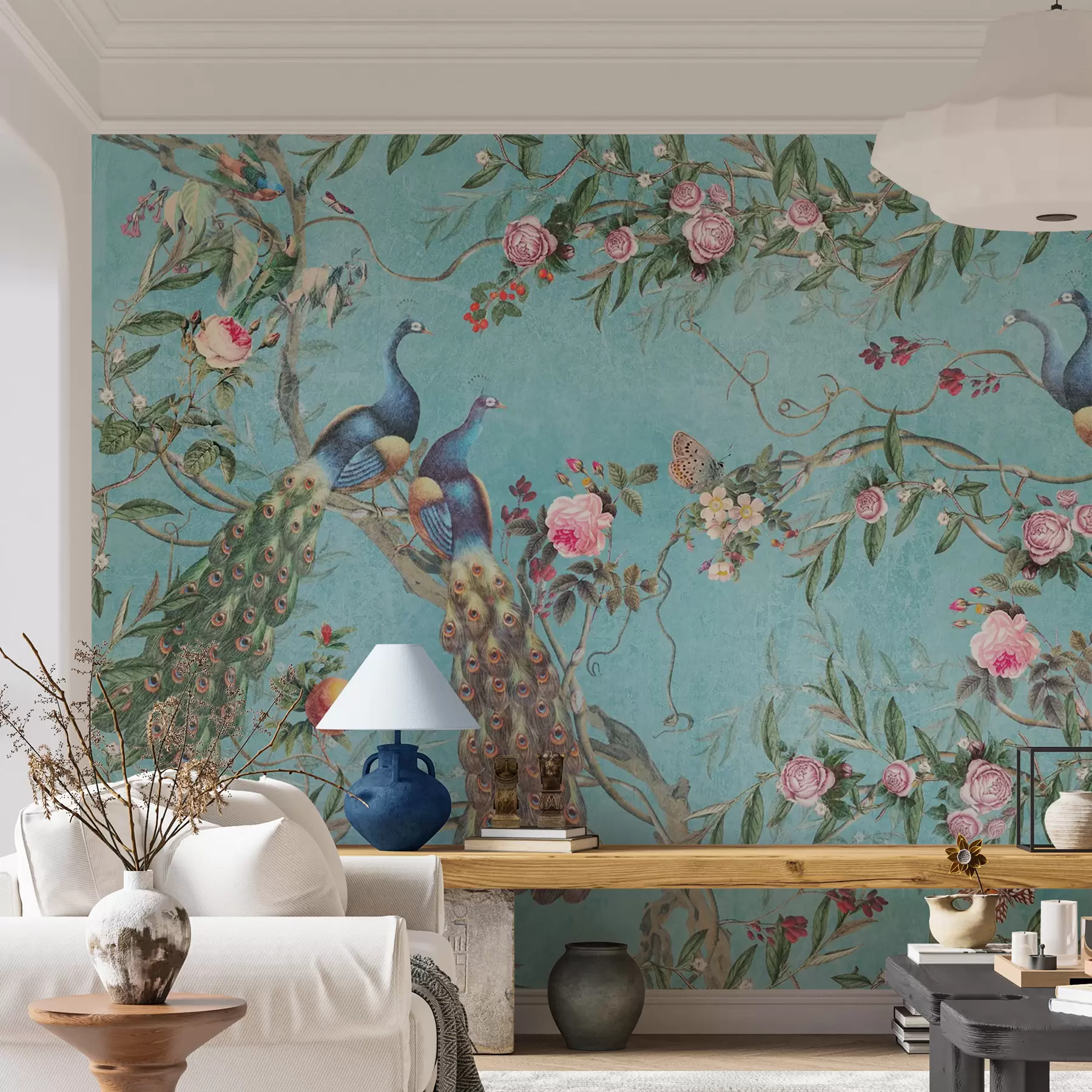 wall murals Bird, flower and vertebrate u12428