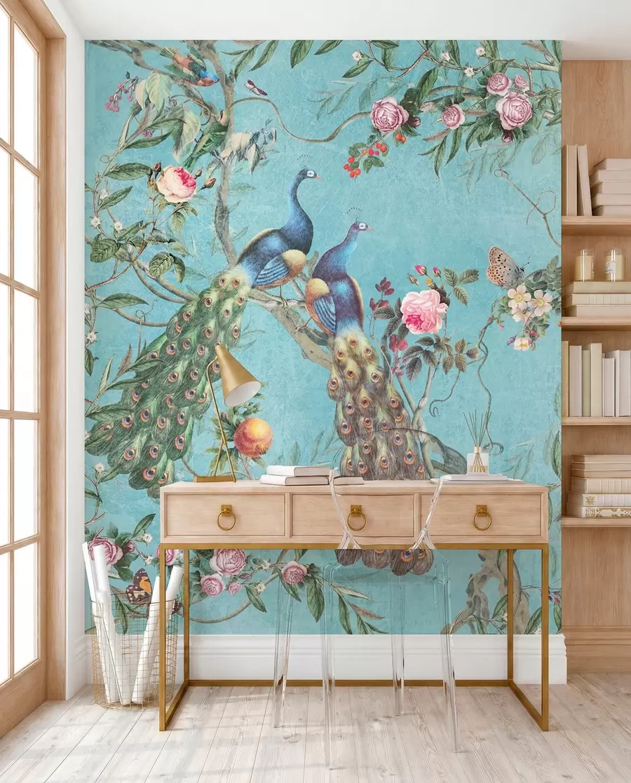 wall murals Bird, flower and vertebrate u12428