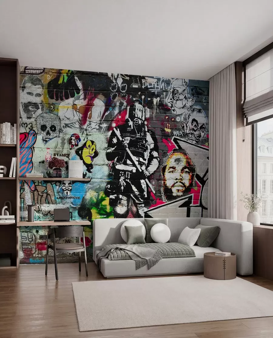 wall murals Graffiti, art and font u12434