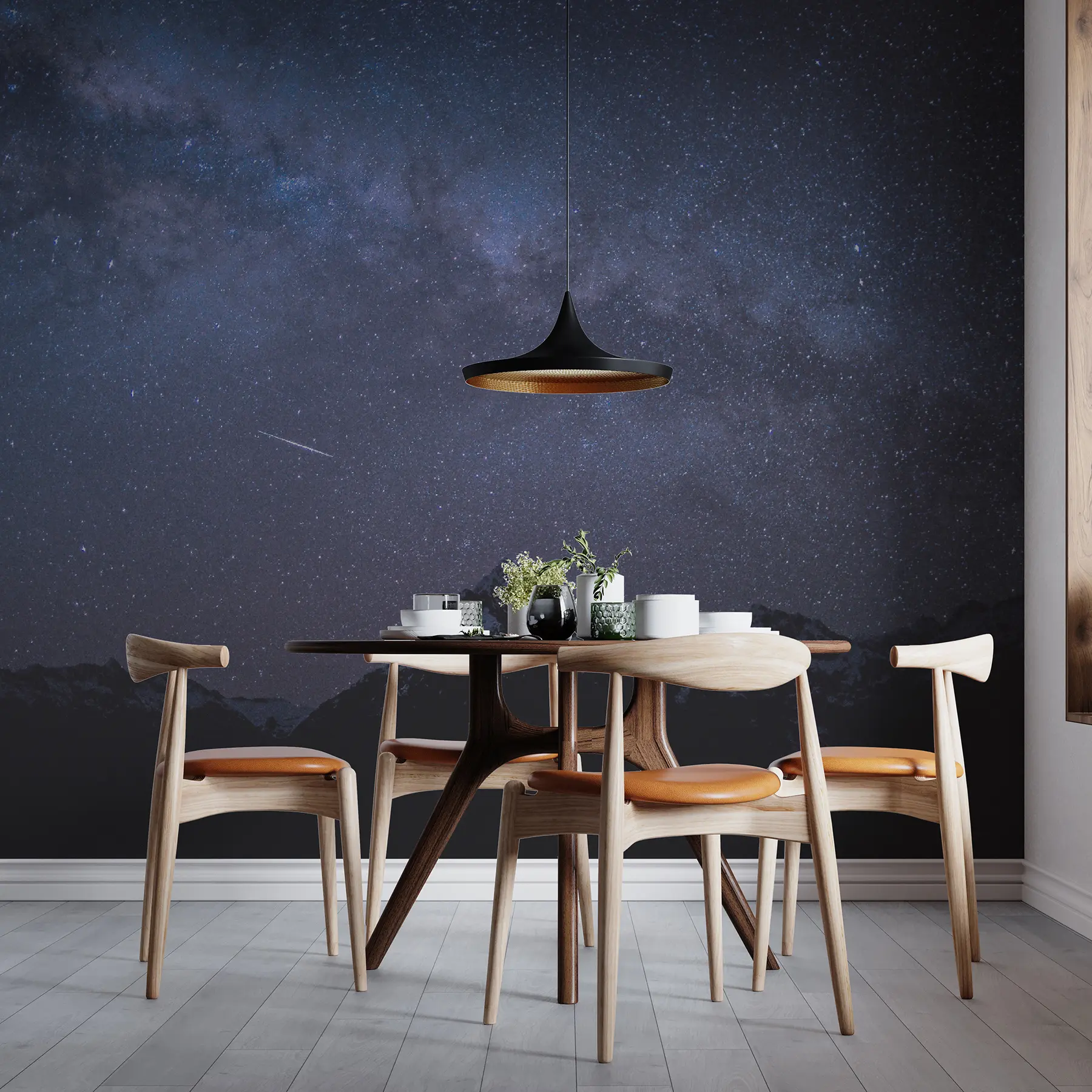 wall murals Milky way over the mountains u21477