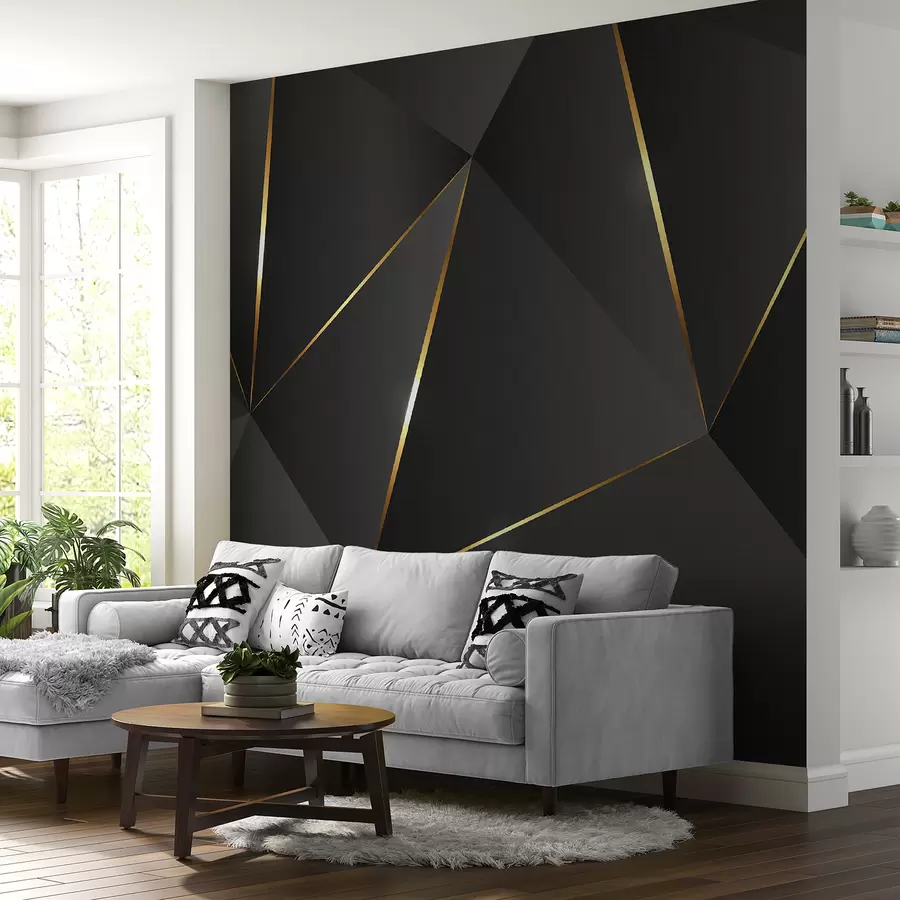 wall murals 3D triangles with lines u73616
