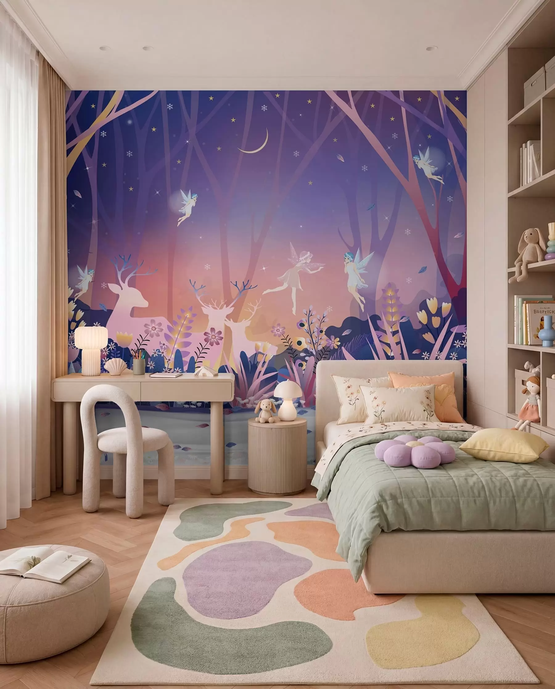 wall murals Night dancing in the fairy forest u73899