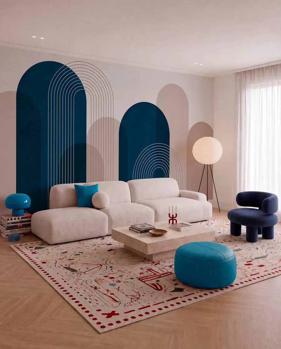wall murals Navy Blue Arch Rhythm u73098