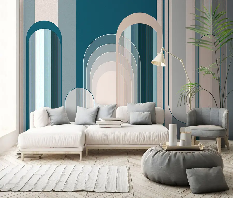 wall murals Abstract composition of walls with minimalist design u73099