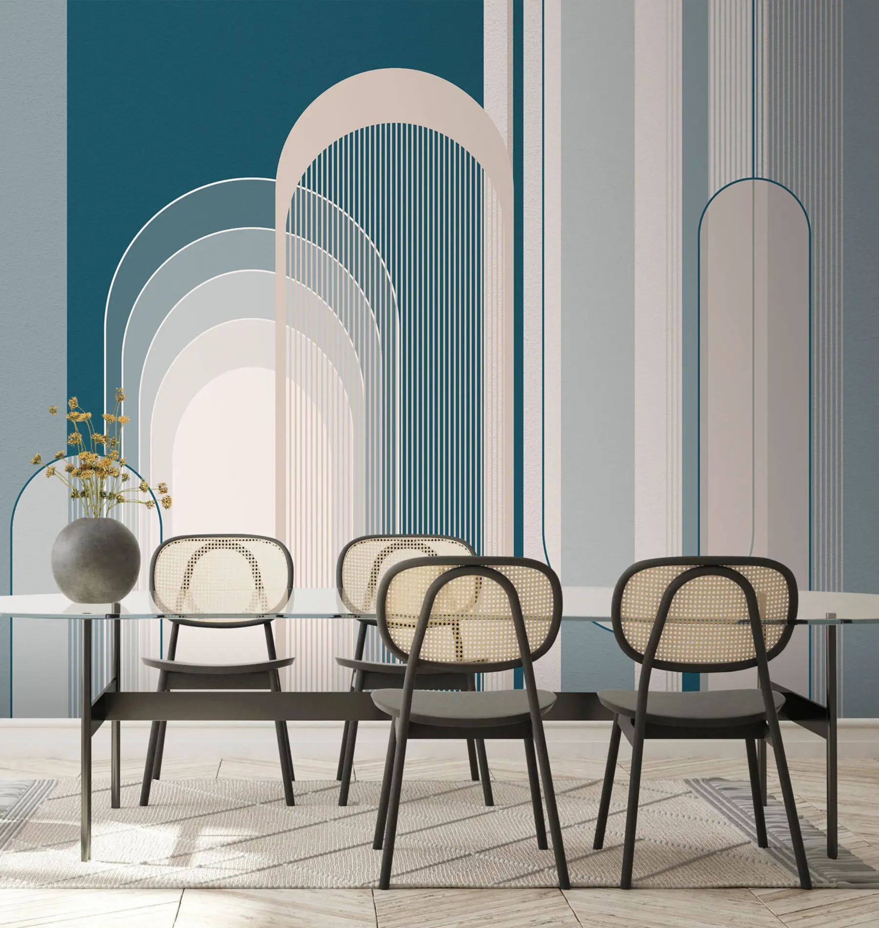 wall murals Abstract composition of walls with minimalist design u73099