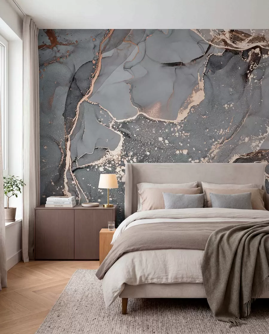 wall murals Grey marble u93578