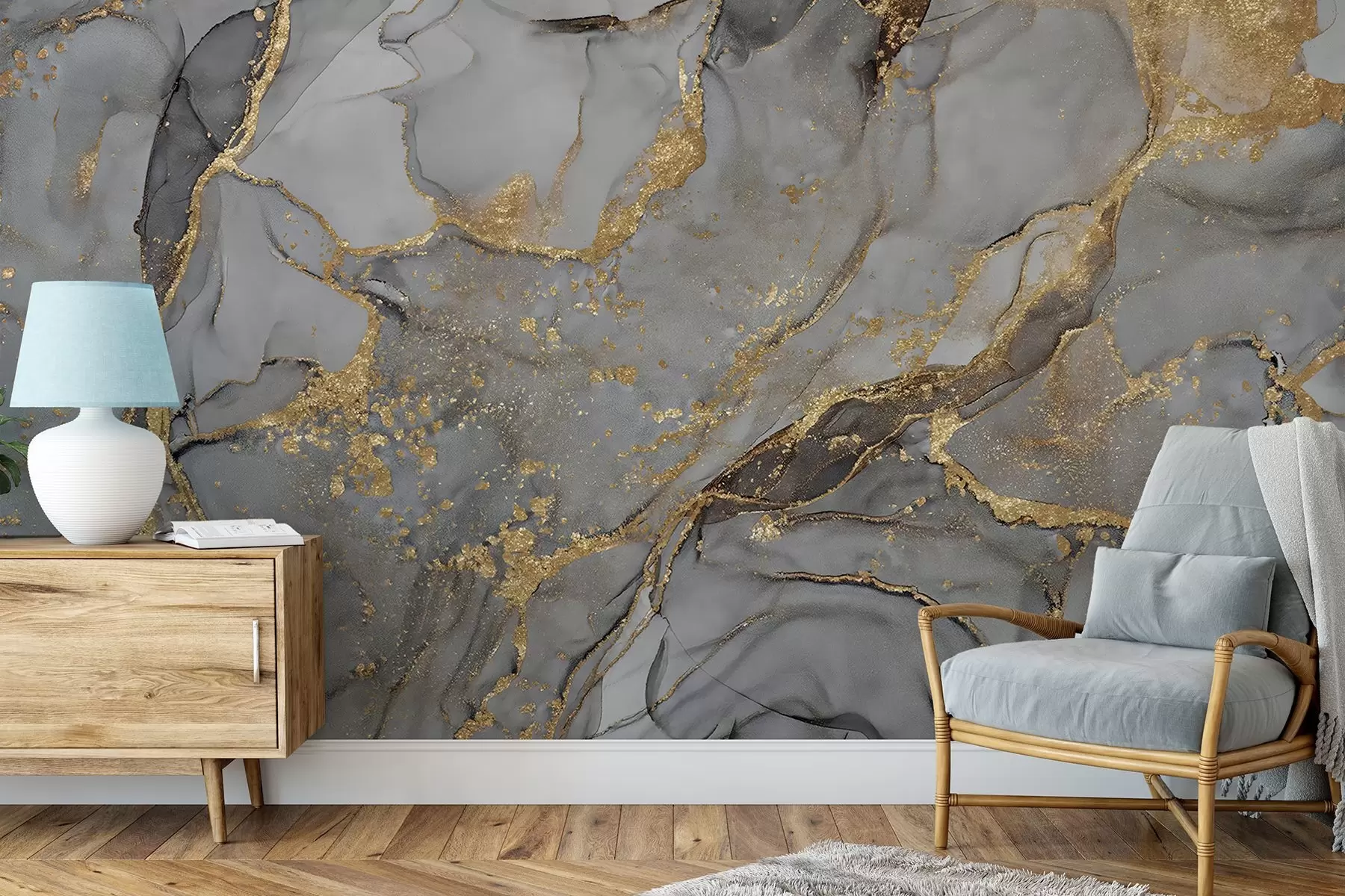 wall murals Grey marble u93578