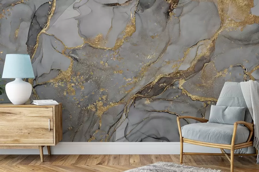 wall murals Grey marble u93578