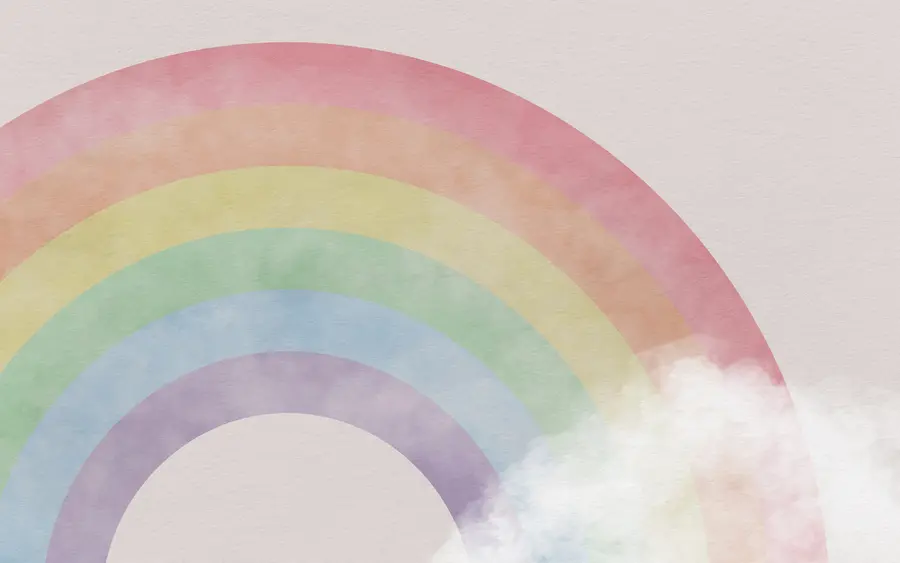 wall murals Cloud and rainbow on the background u93619