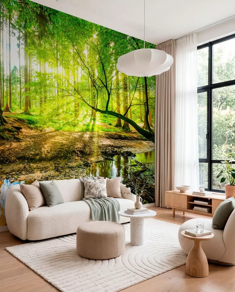 wall murals Transparency of the forest stream u93621