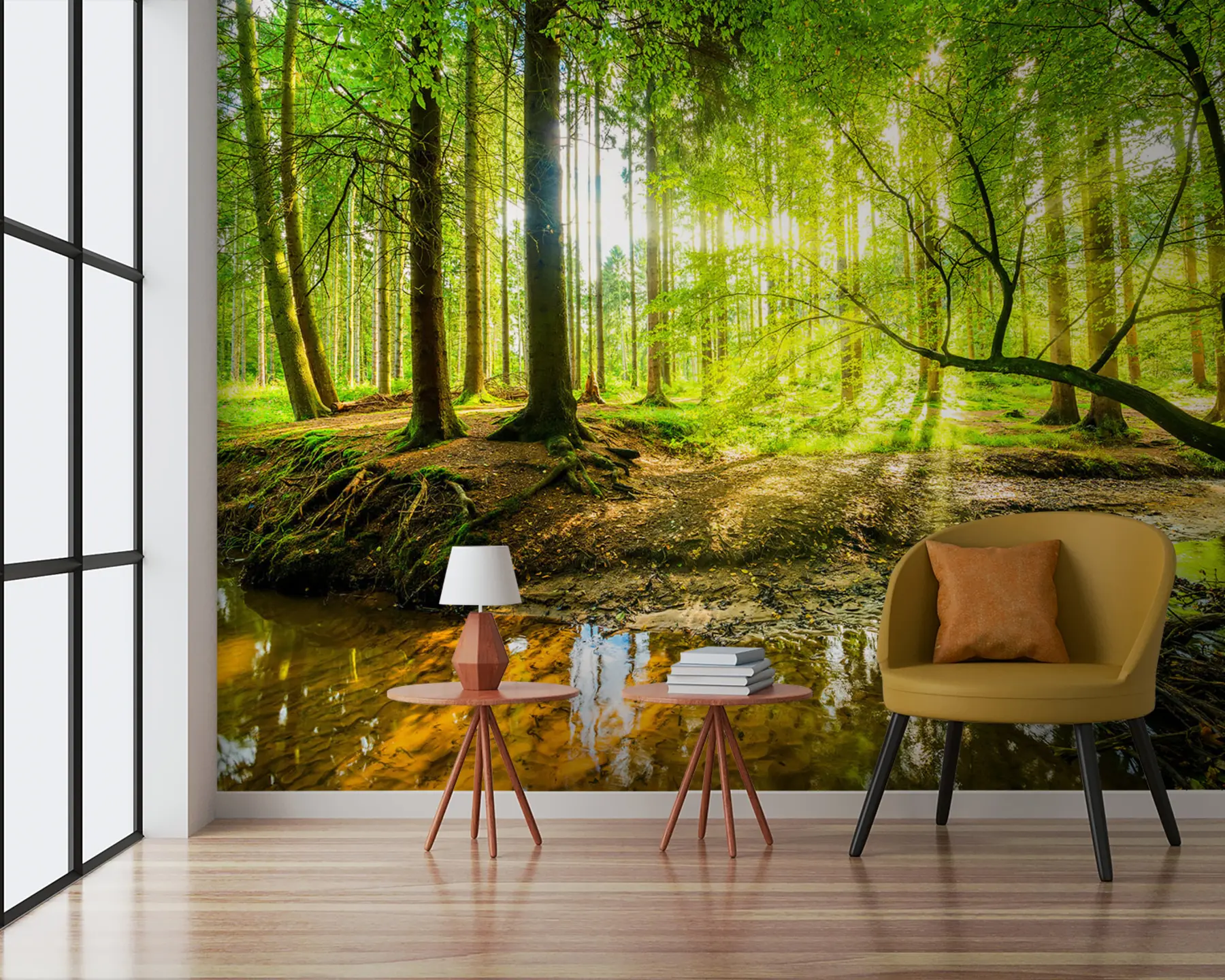 wall murals Transparency of the forest stream u93621
