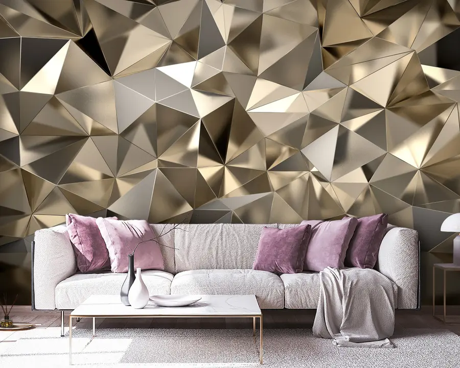 wall murals Brown, triangle e grey u93417