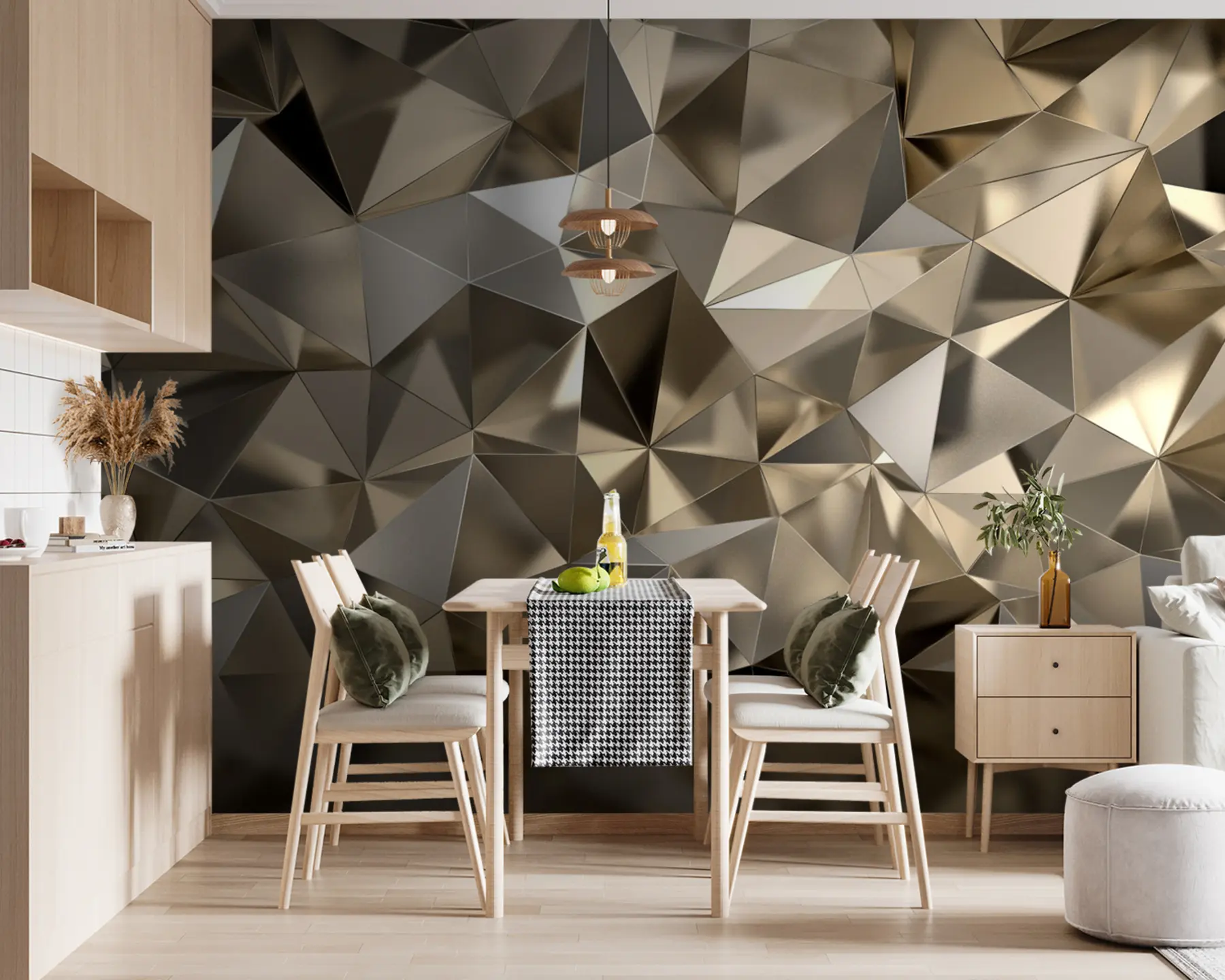 wall murals Brown, triangle e grey u93417