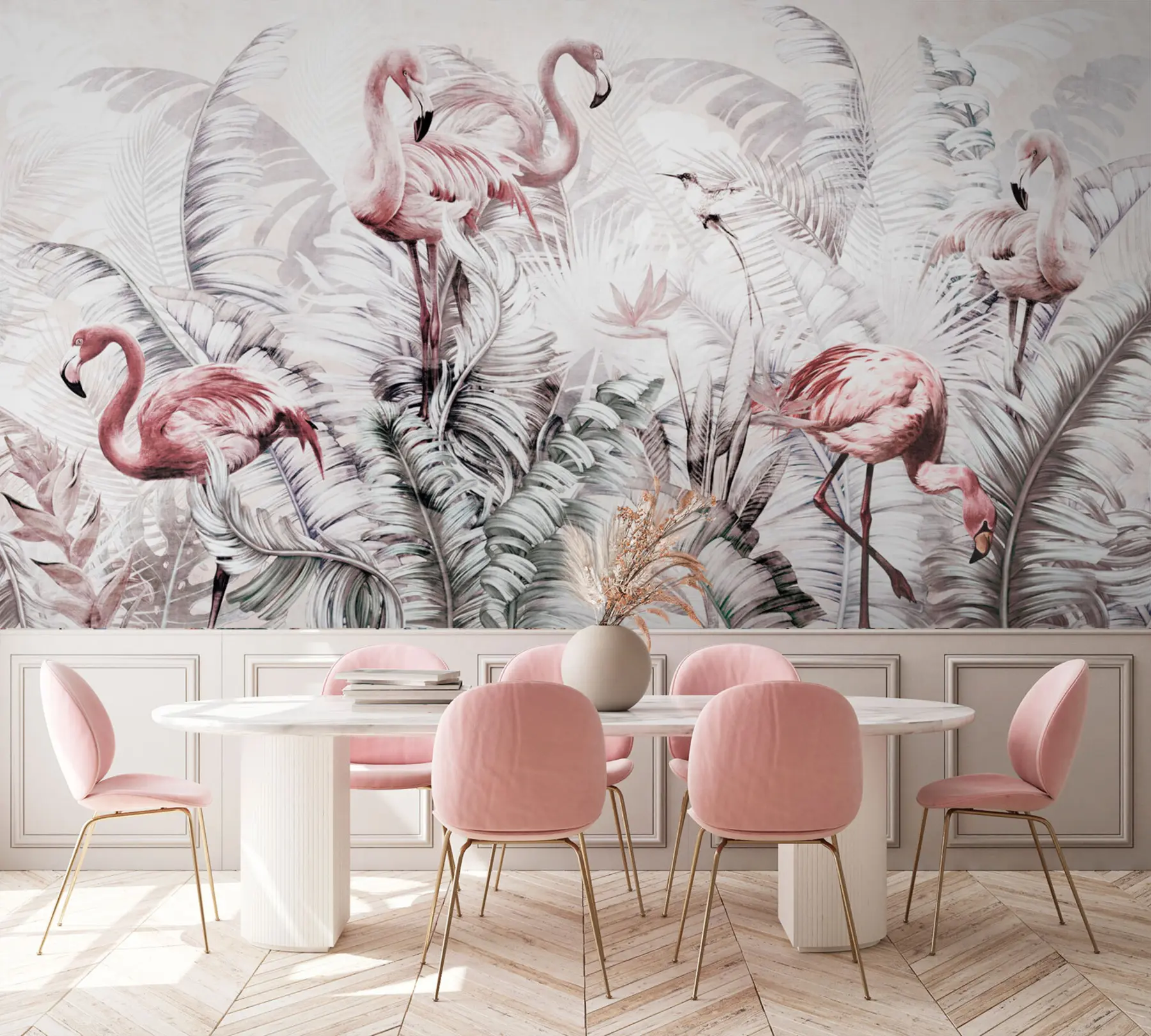 wall murals Flamingos in the tropics u73919