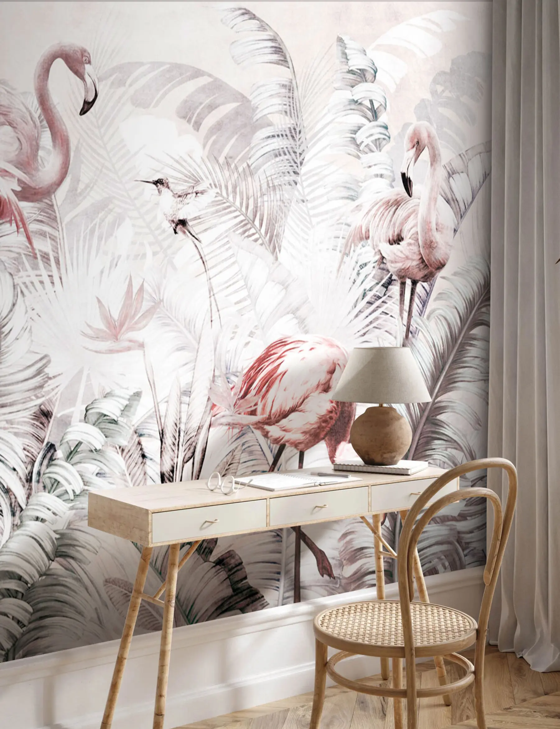 wall murals Flamingos in the tropics u73919