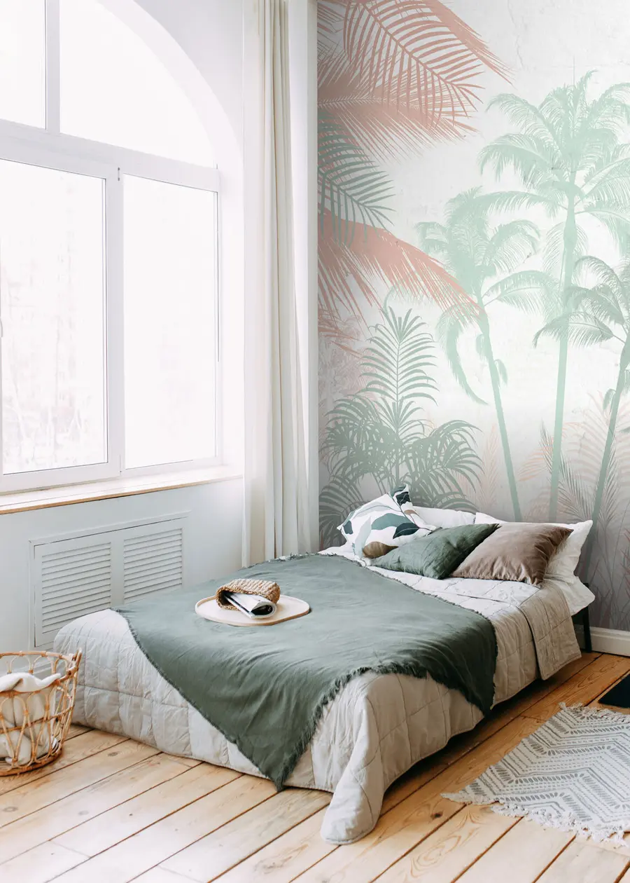 wall murals Bright tropical view of the palm tree u73970