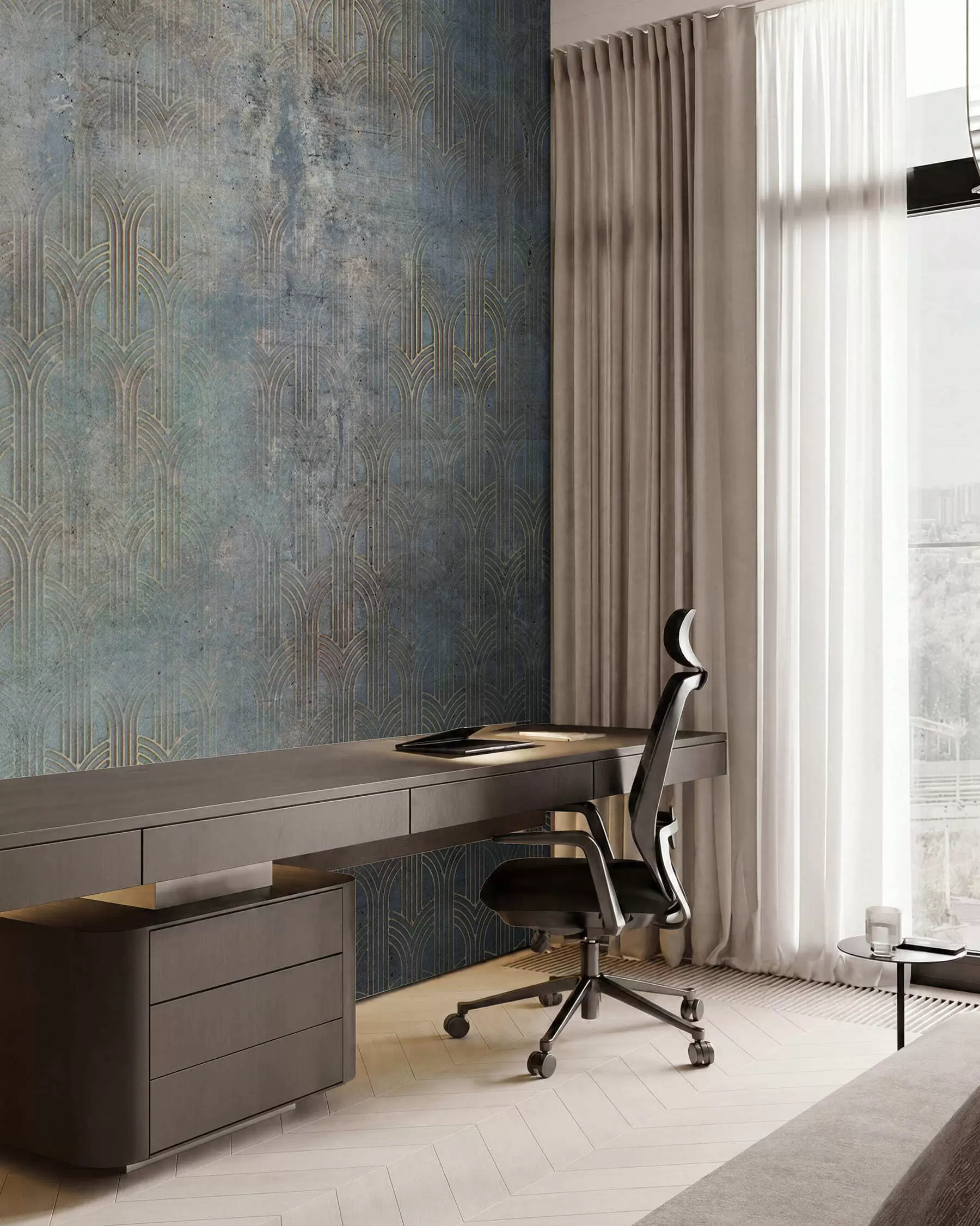 wall murals Arched pattern on grunge wall u73973