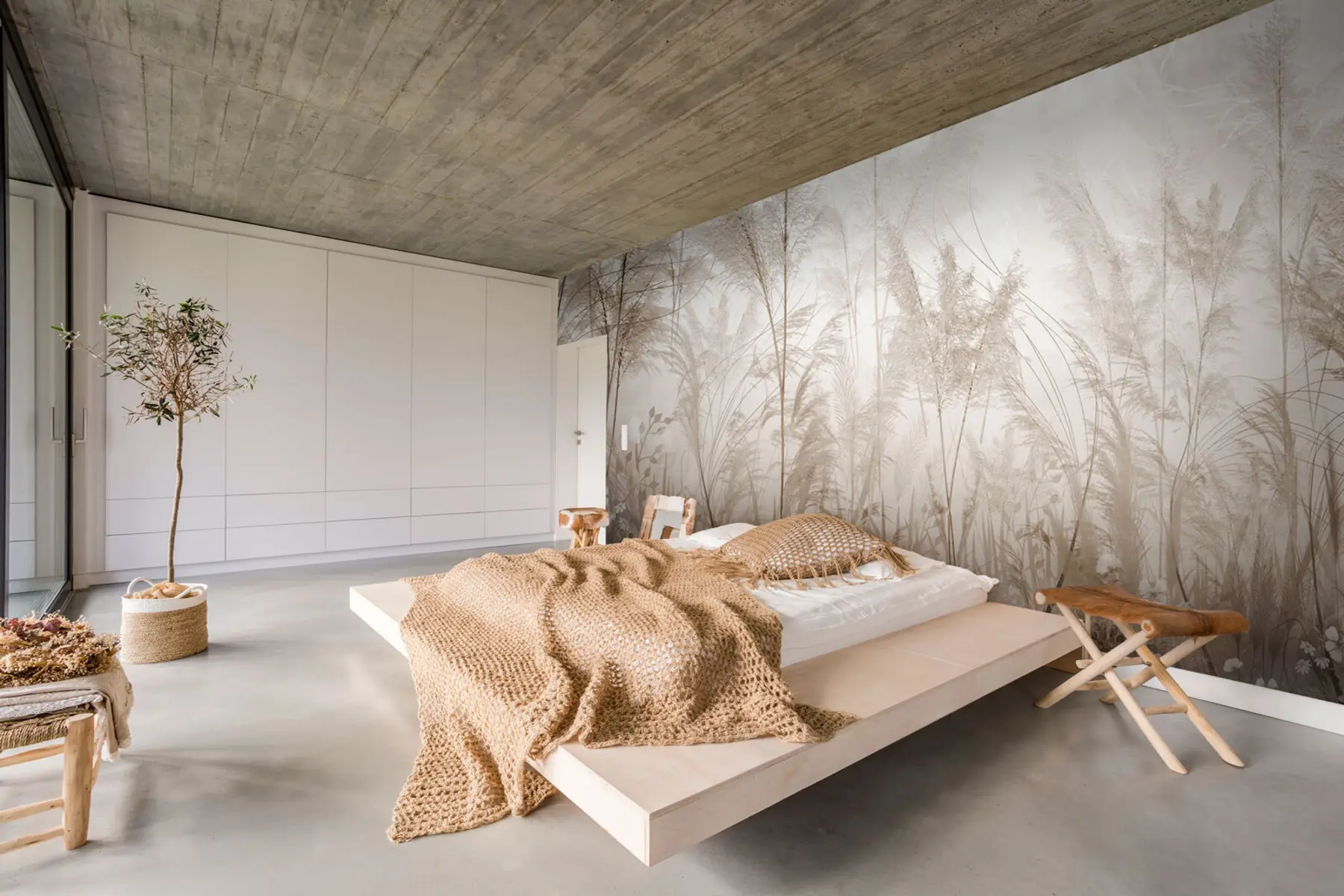 wall murals Branches in the fog style boho u73981