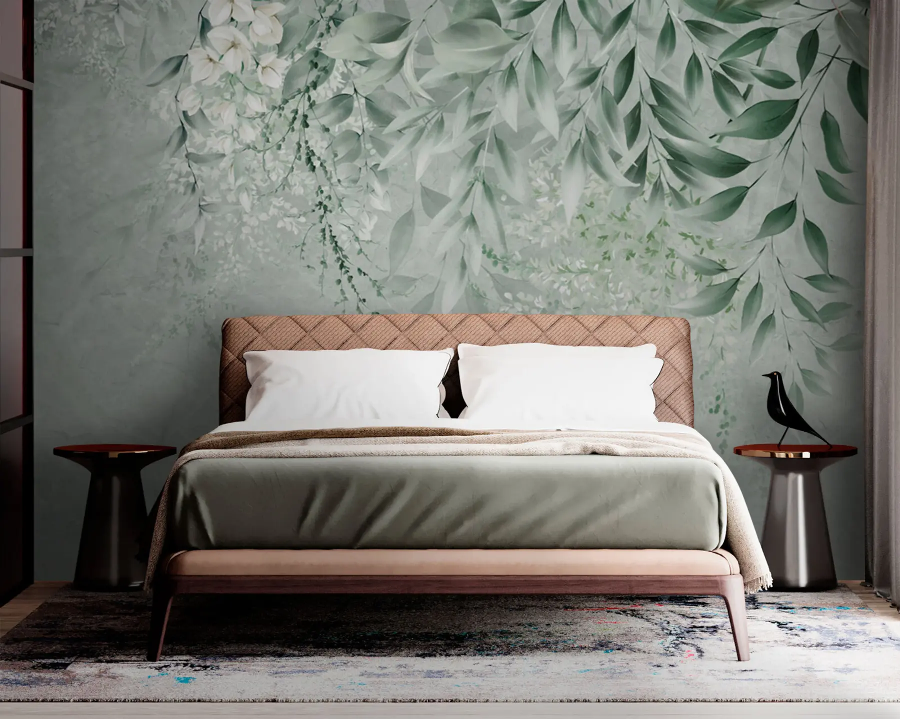 wall murals Botanical flowers on marble u73982