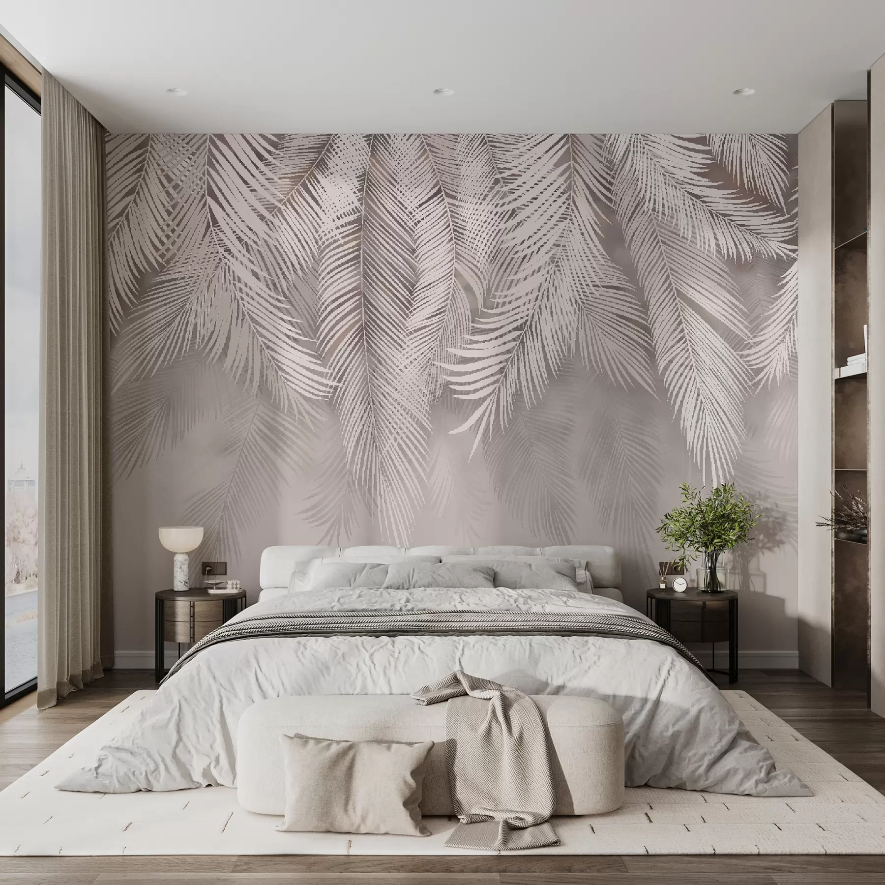 wall murals Delicate drooping leaves u48556v5