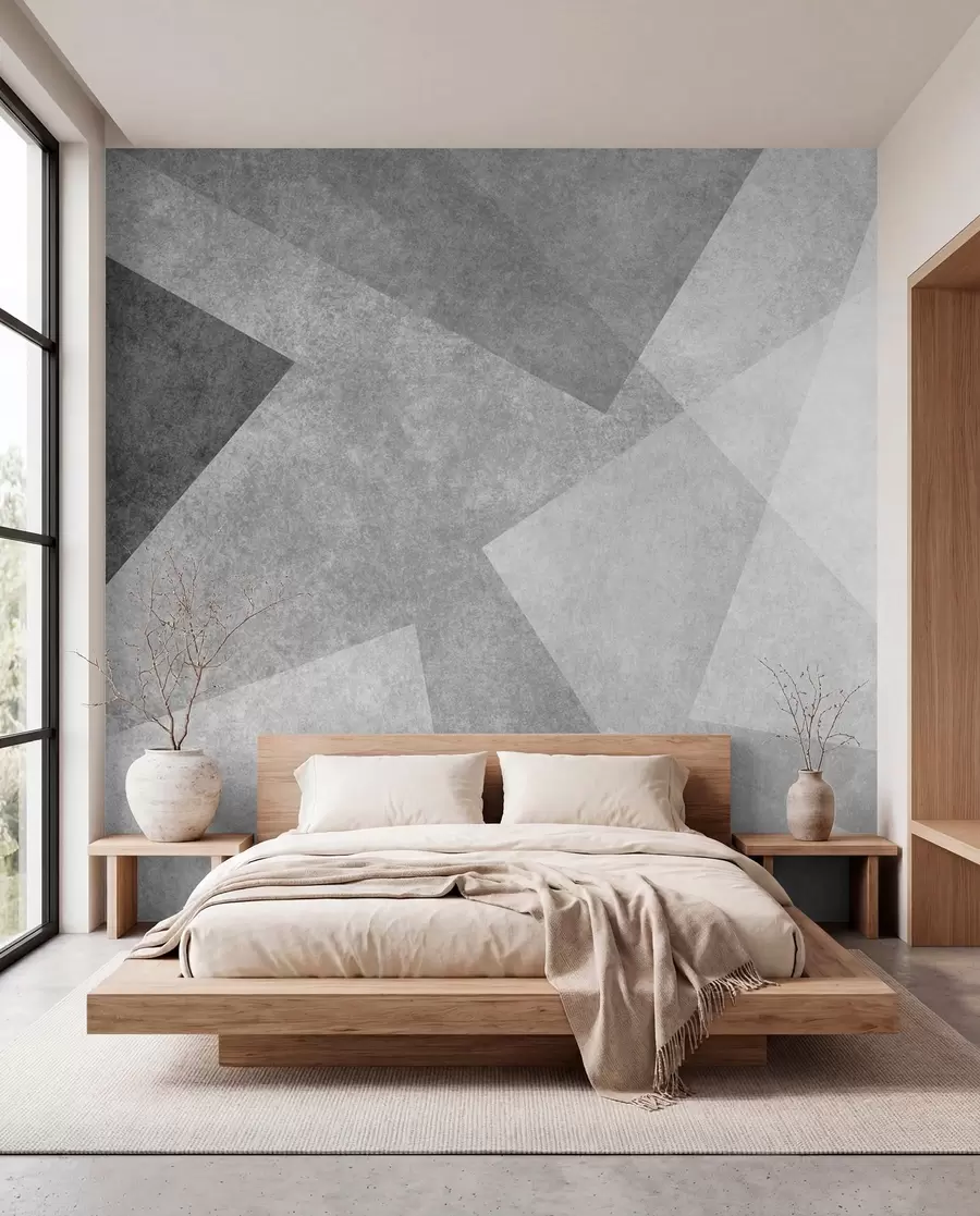 wall murals Geometric abstraction of gray u74057