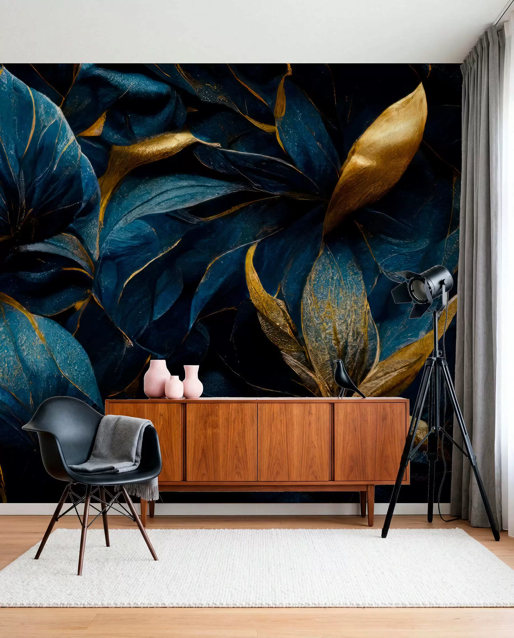 wall murals Blue royal flowers u74140