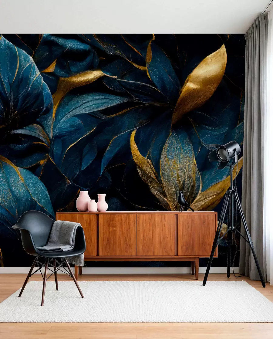 wall murals Blue royal flowers u74140