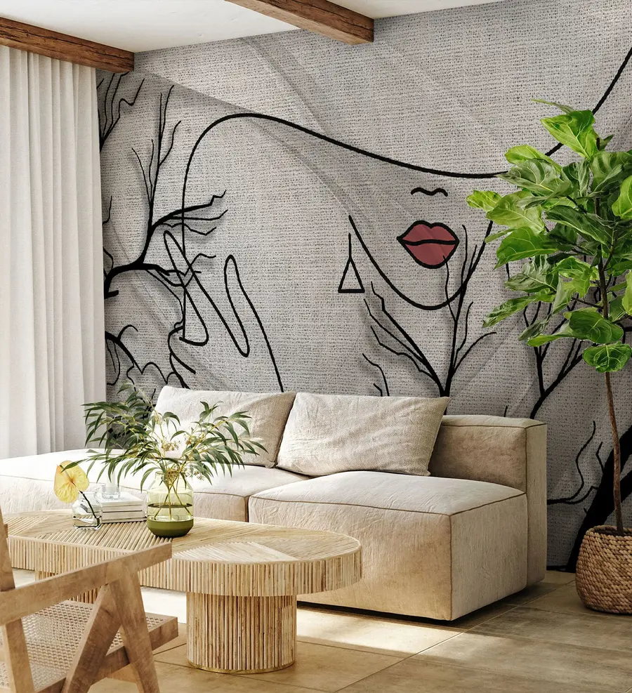 wall murals Red lips u93785