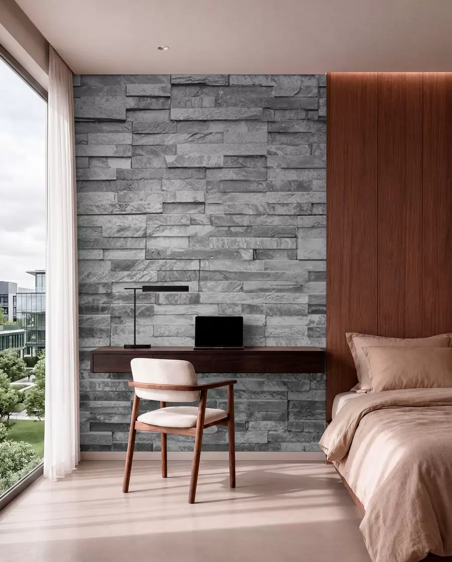 wall murals Brick gray u74255