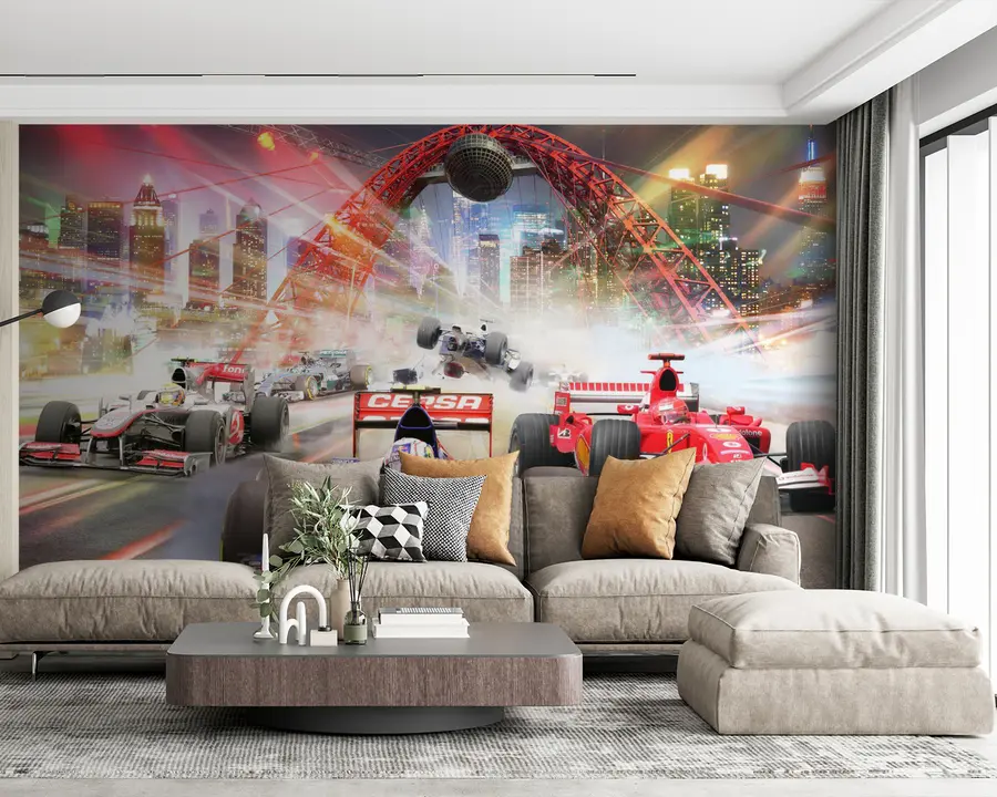 wall murals Wheel, tire and car u64439