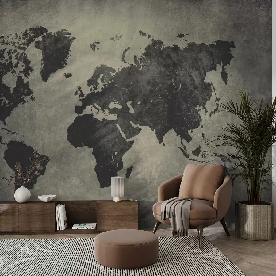 wall murals Brown, world and map u68156