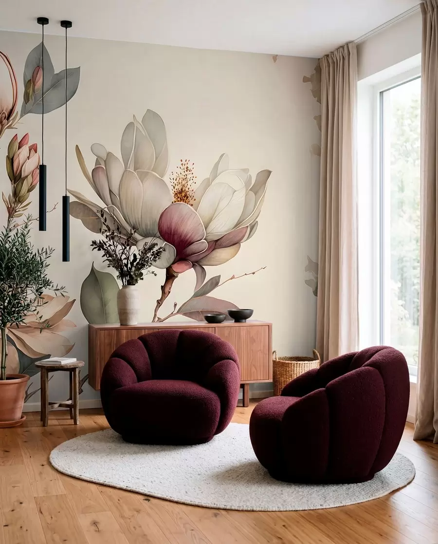 wall murals Magnolia illustration u93020