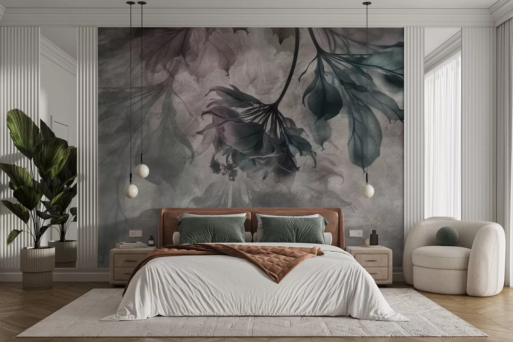 wall murals Delicate translucent branches u93927