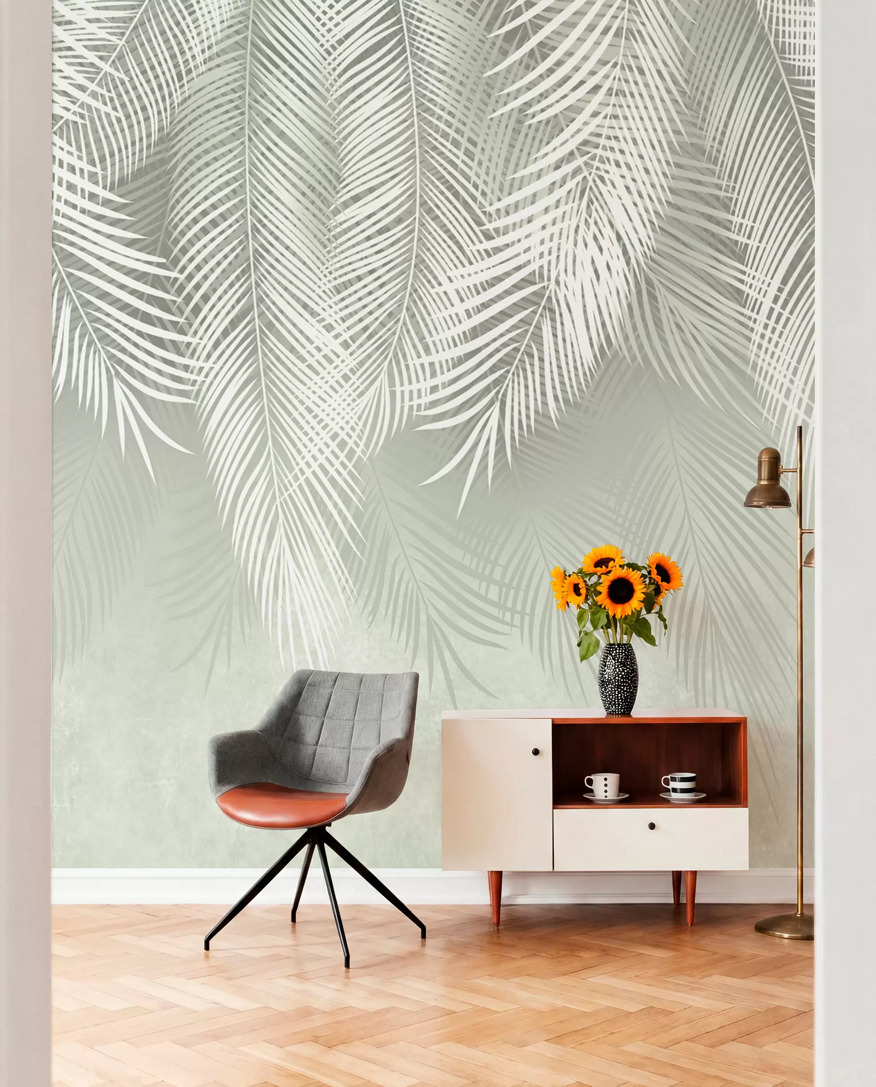 wall murals Pale Palm Veil u74489