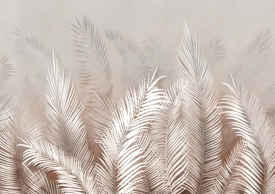 wall murals White palm trees on a brown Granzh background u74601