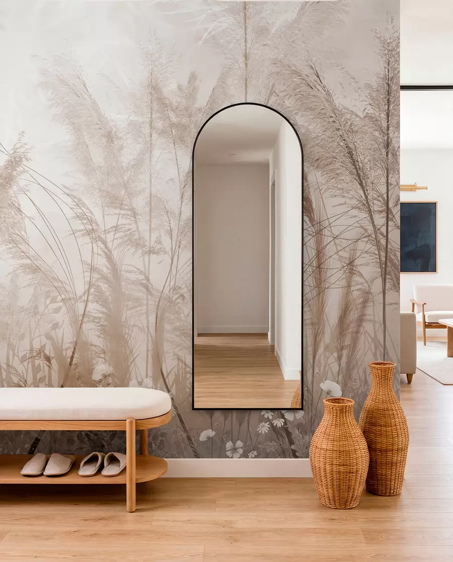 wall murals High plants in pastel colors u93903