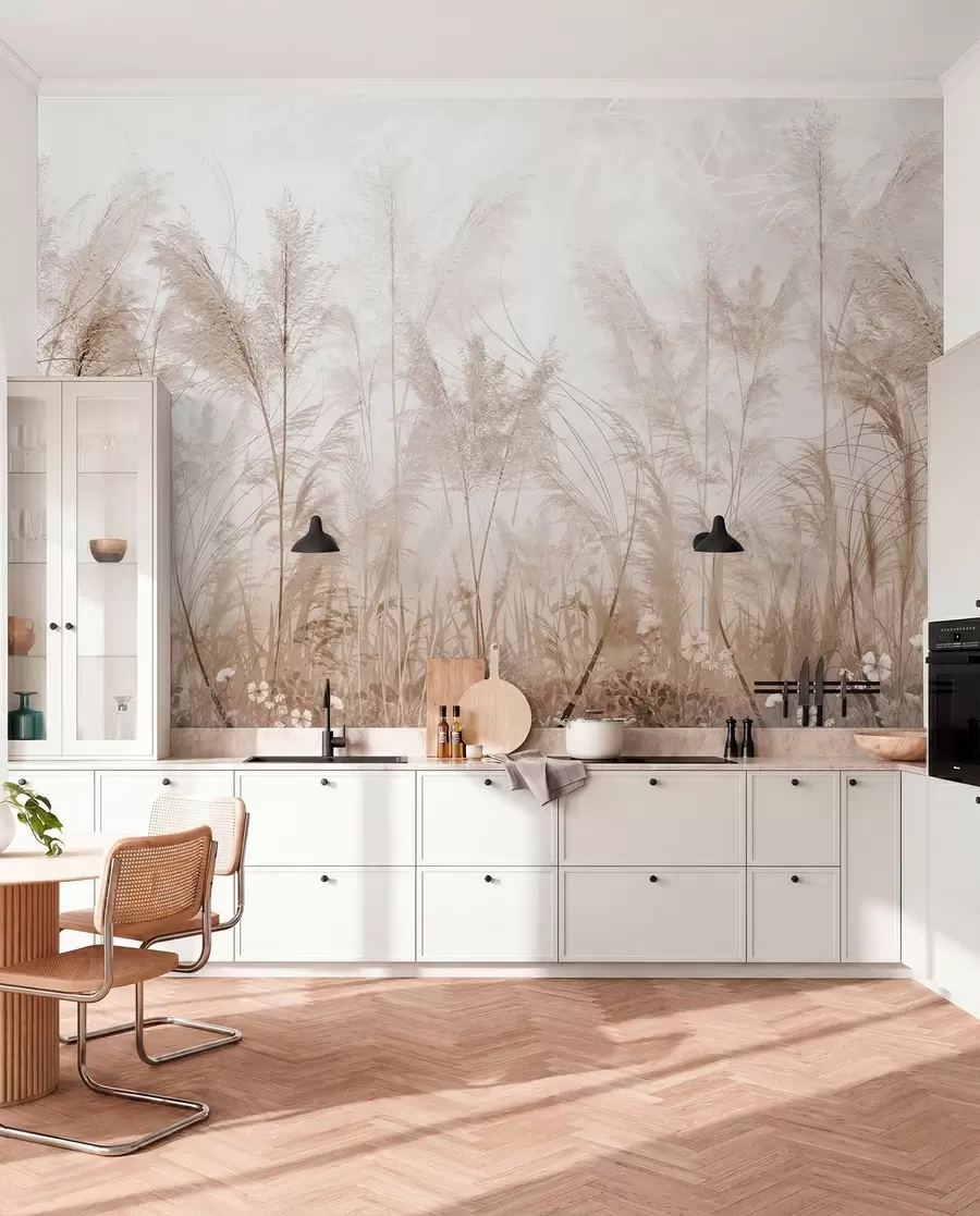 wall murals High plants in pastel colors u93903