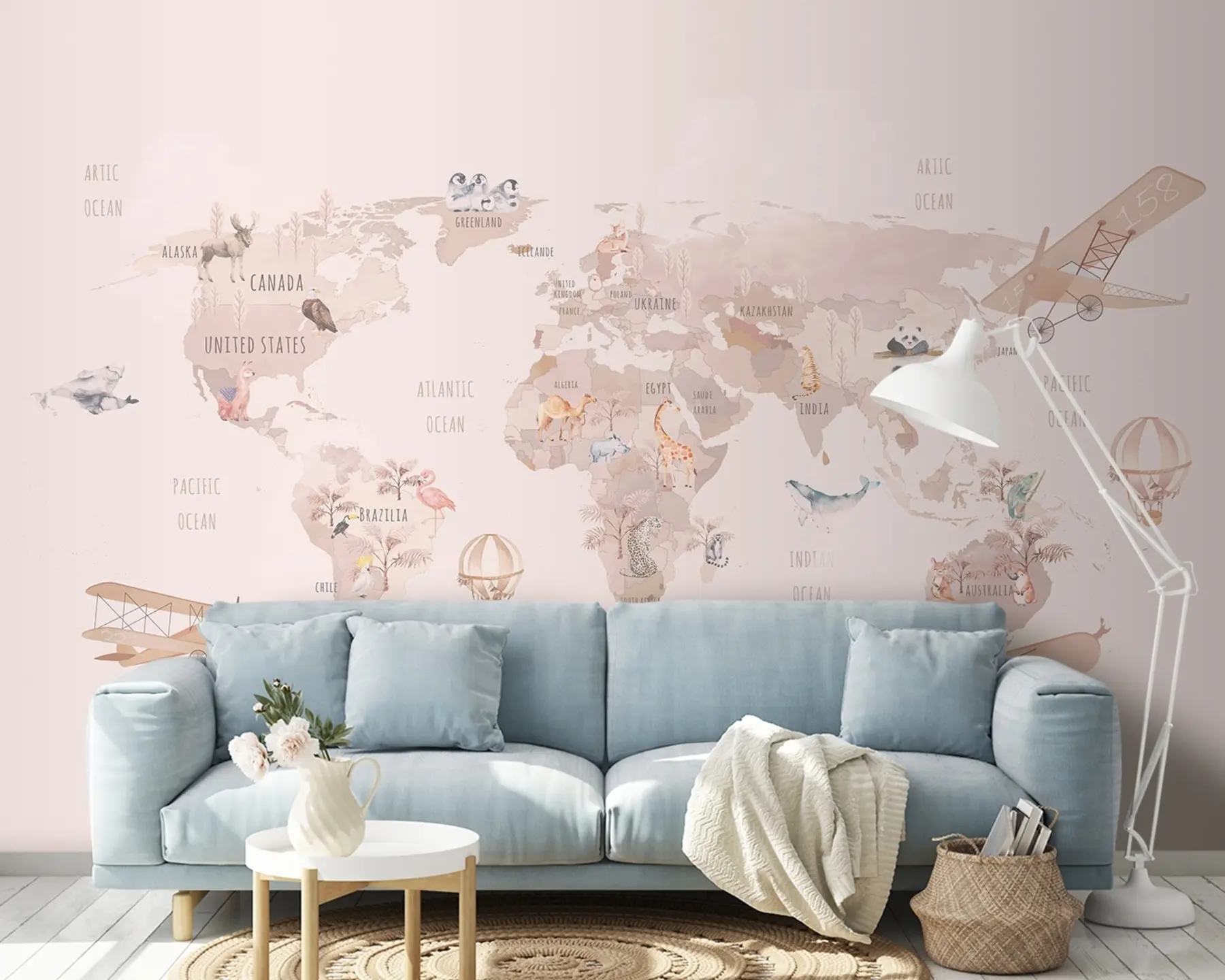 wall murals World Map for Girls u93908