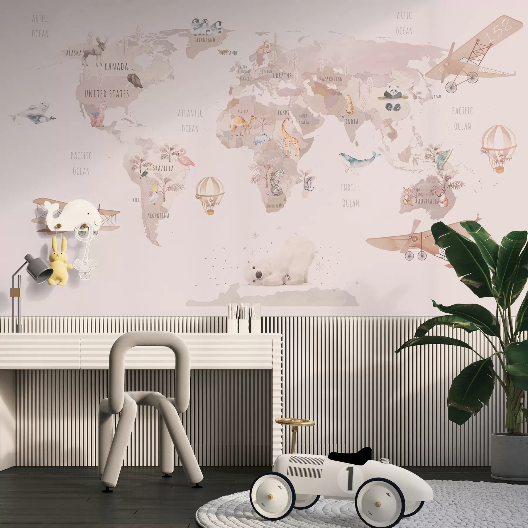 wall murals World Map for Girls u93908